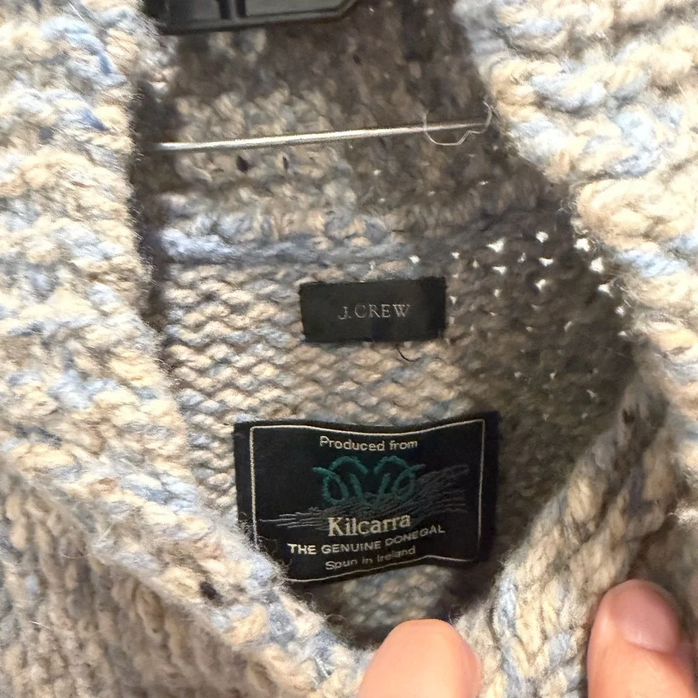 Crew Donegal Wool Shawl Sweater.
